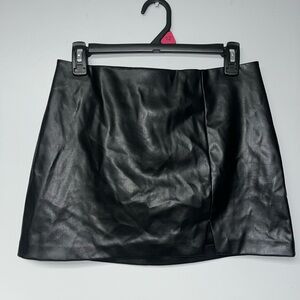 H&M Black Leather Pencil Skirt